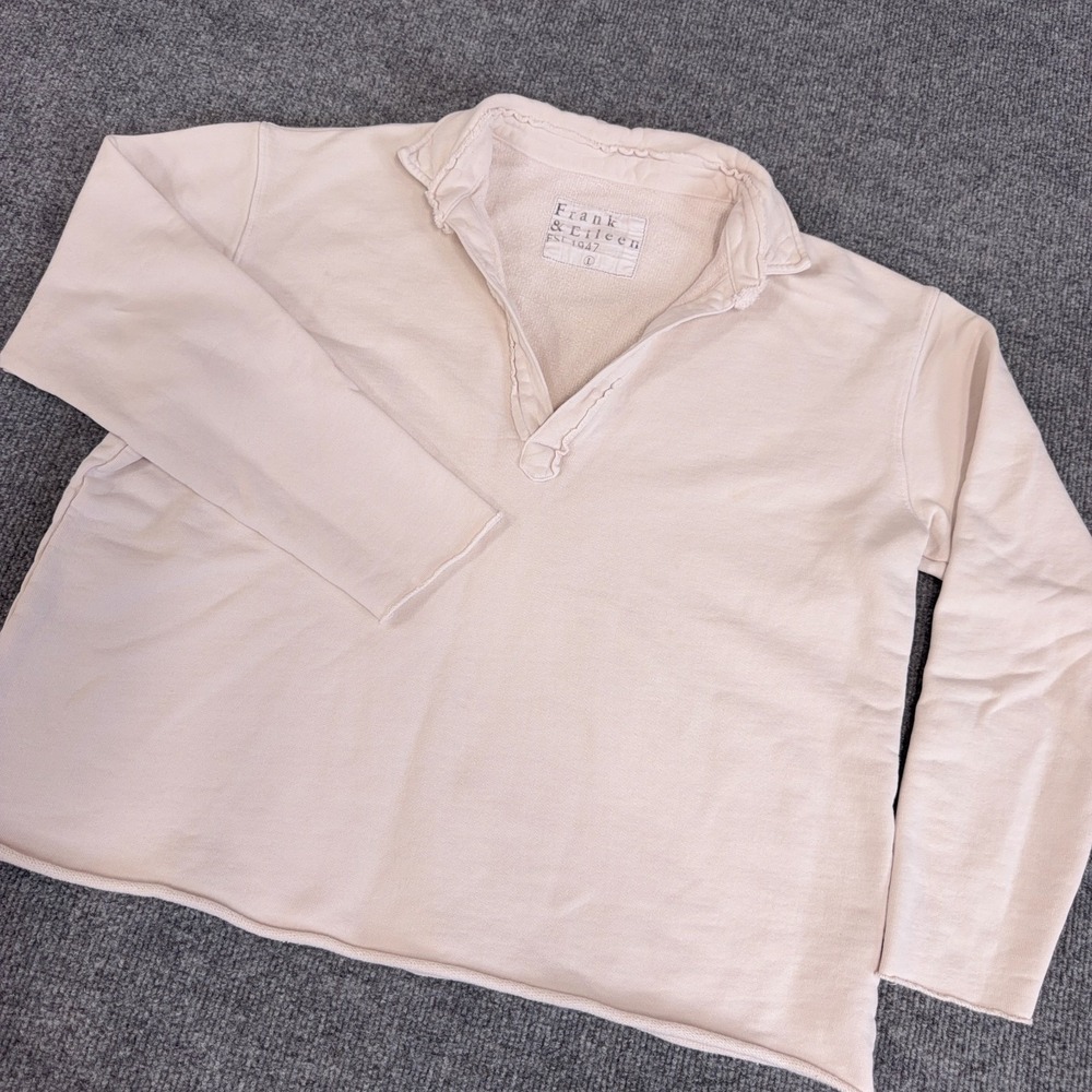 Frank & Eileen Triple Terry Fleece "Patrick" Popover Henley Size Large *READ*